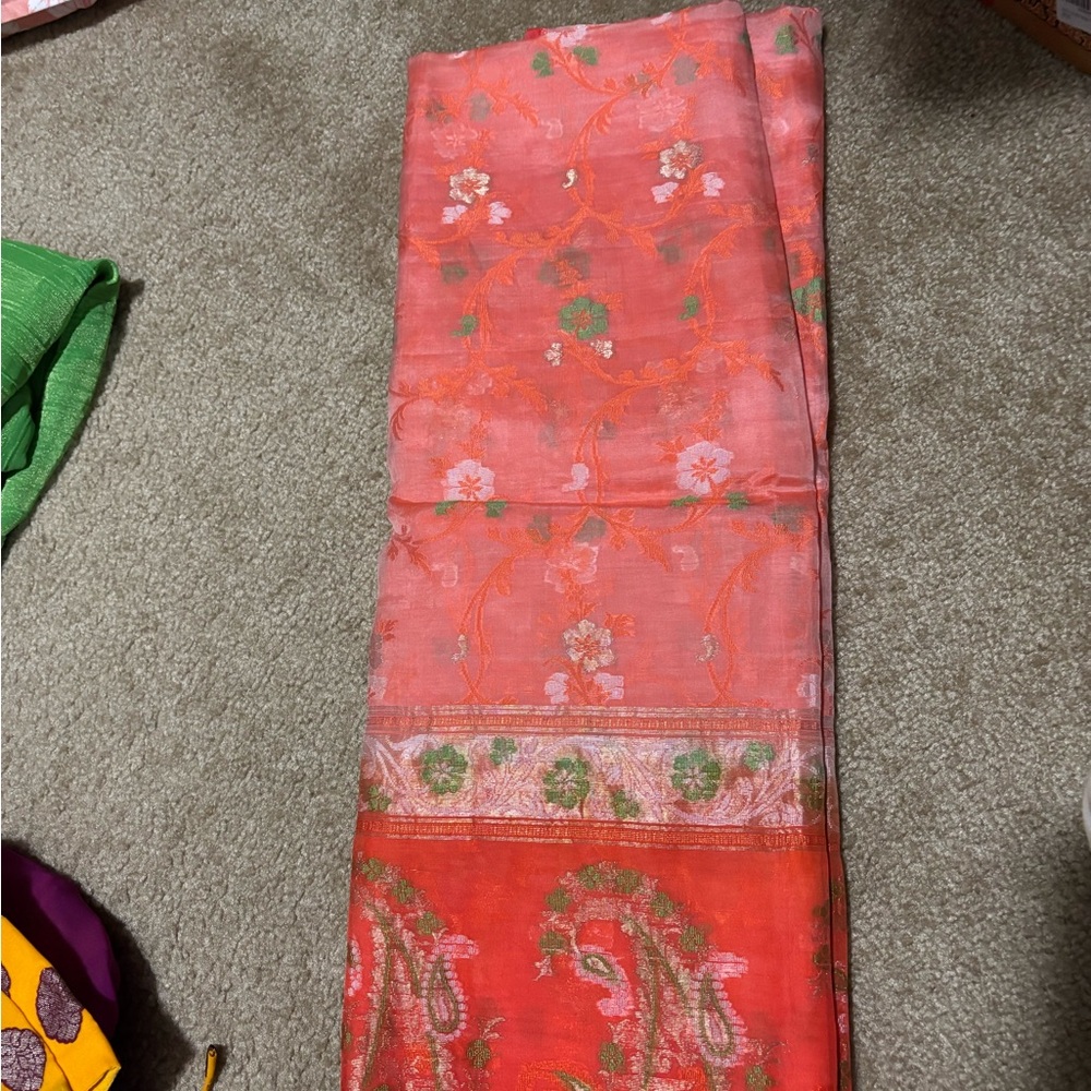 Elegant Pink Floral Saree